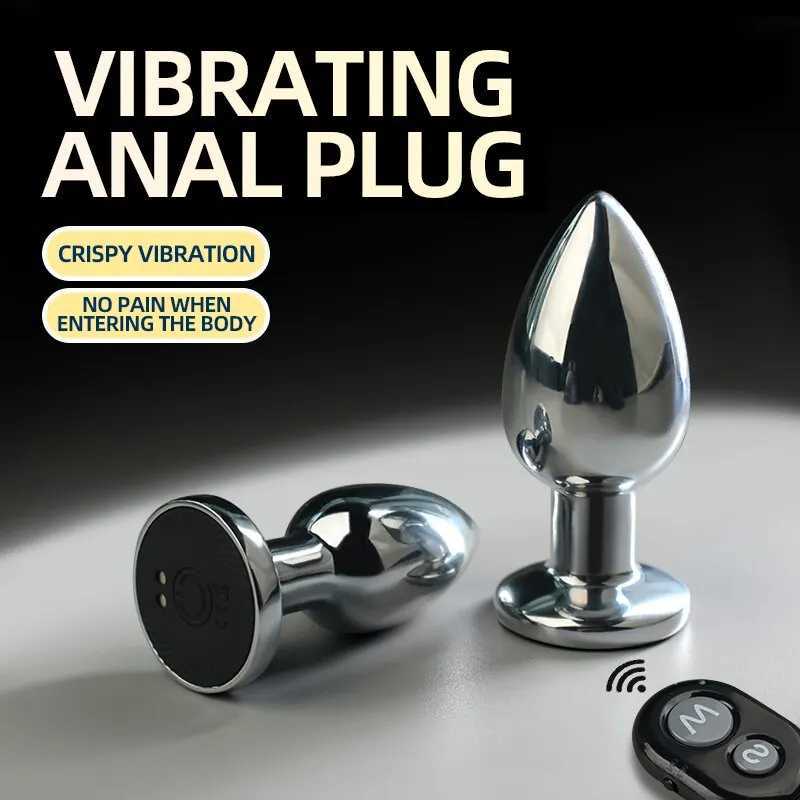 JIUUY Hot Sales Anal Plug Vibrator Stainless Steel Plug Vibrator Metal Toys For Adults Or Gay Sex Stimulator Products Anal Dildo W250624