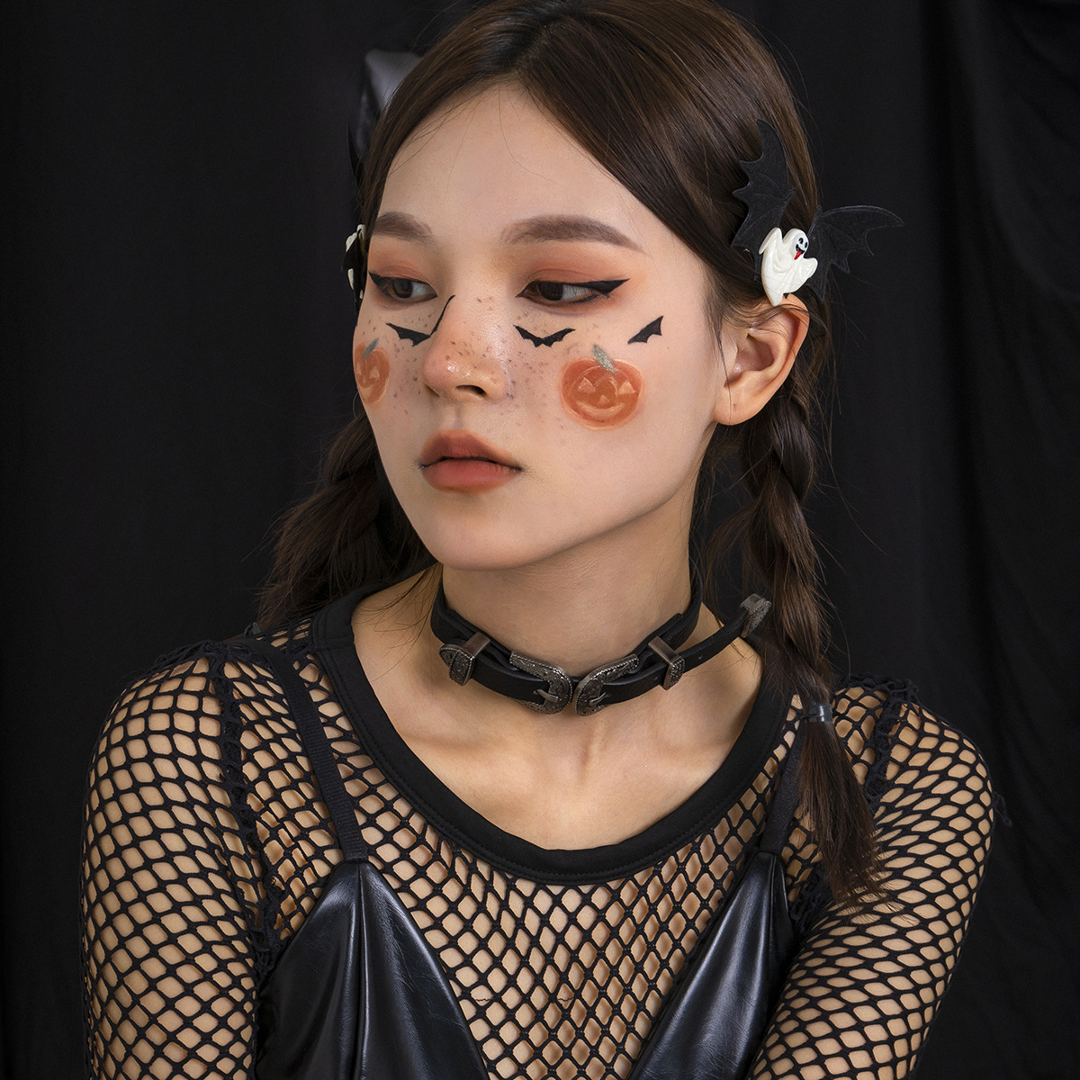 Accessories Gothic Pattern PU Palace Style Belt Buckle Choker Necklace for Women