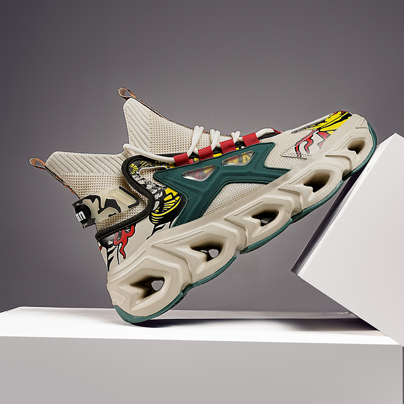 2427-Cross Border Plus Size 2025 Summer New Tank Sole Sports Men's Running Shoes Fly Woven Mesh Breathable Socks Mouth Tide Shoes