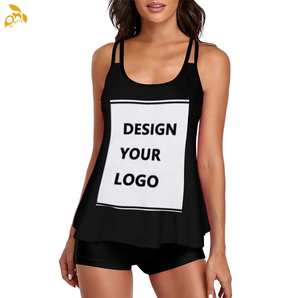 free shipping of customized super fashionable Ladies' halter two-piece swimsuit set is suitable for 200GSM DTF with exquisite patterns from US