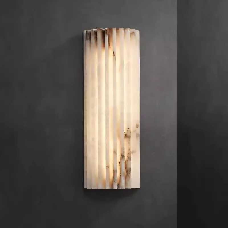 Creative Real Marble LED Wall Light Art Deco Room Decoration Sconce Foyer Restaurant Hotel Bathroom Stone Lamp W250624