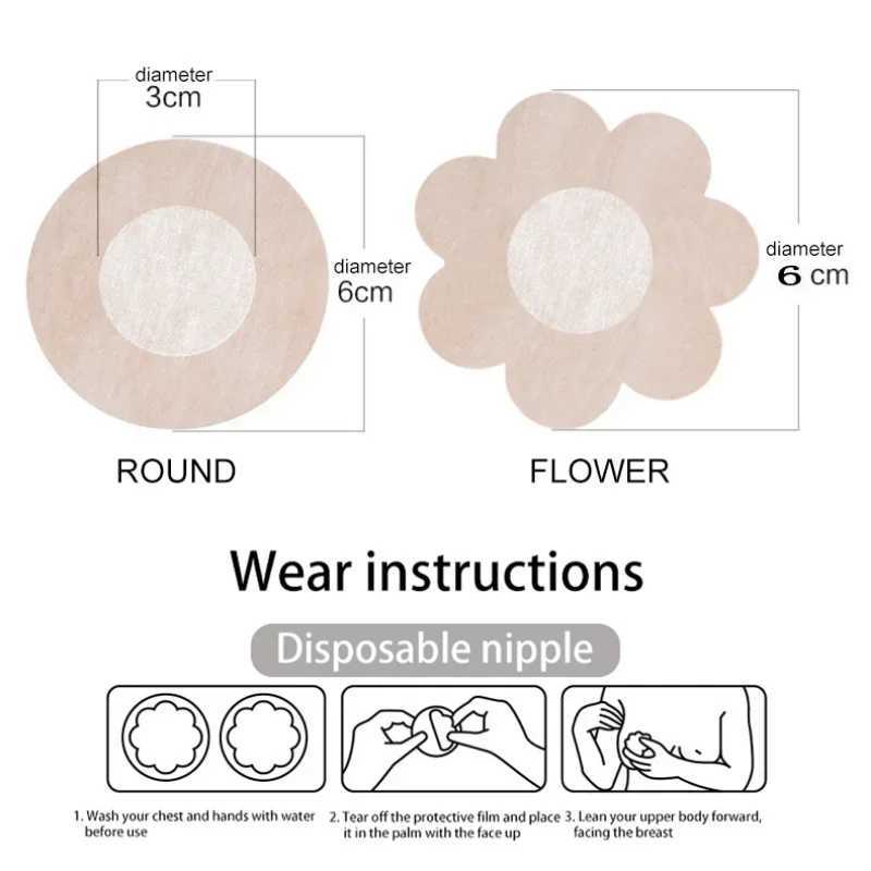 50 Pcs Women Invisible Breast Lift Tape Overlays on Bra Sexy Nipple Stickers Chest Covers Adhesive Bra Nipple Pasties Protection W250624