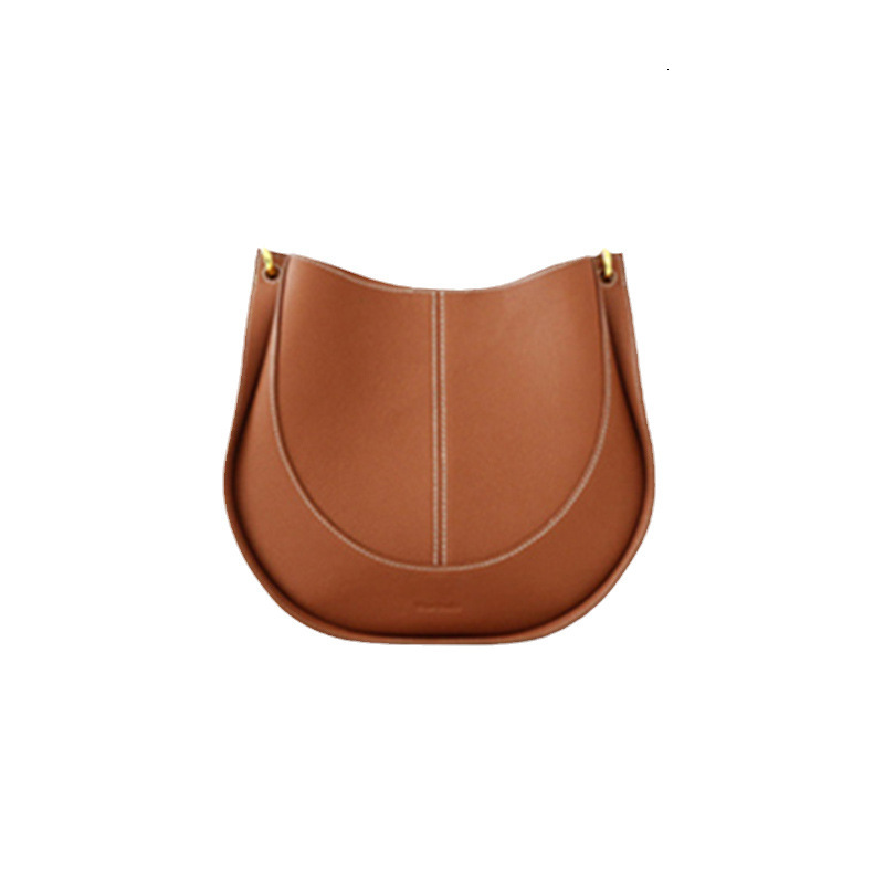 DHGM 2025 Top Layer Cowhide Crossbody Niche Light Luxury Women's Design New Trend Single Shoulder Saddle Genuine Leather Bag for Women