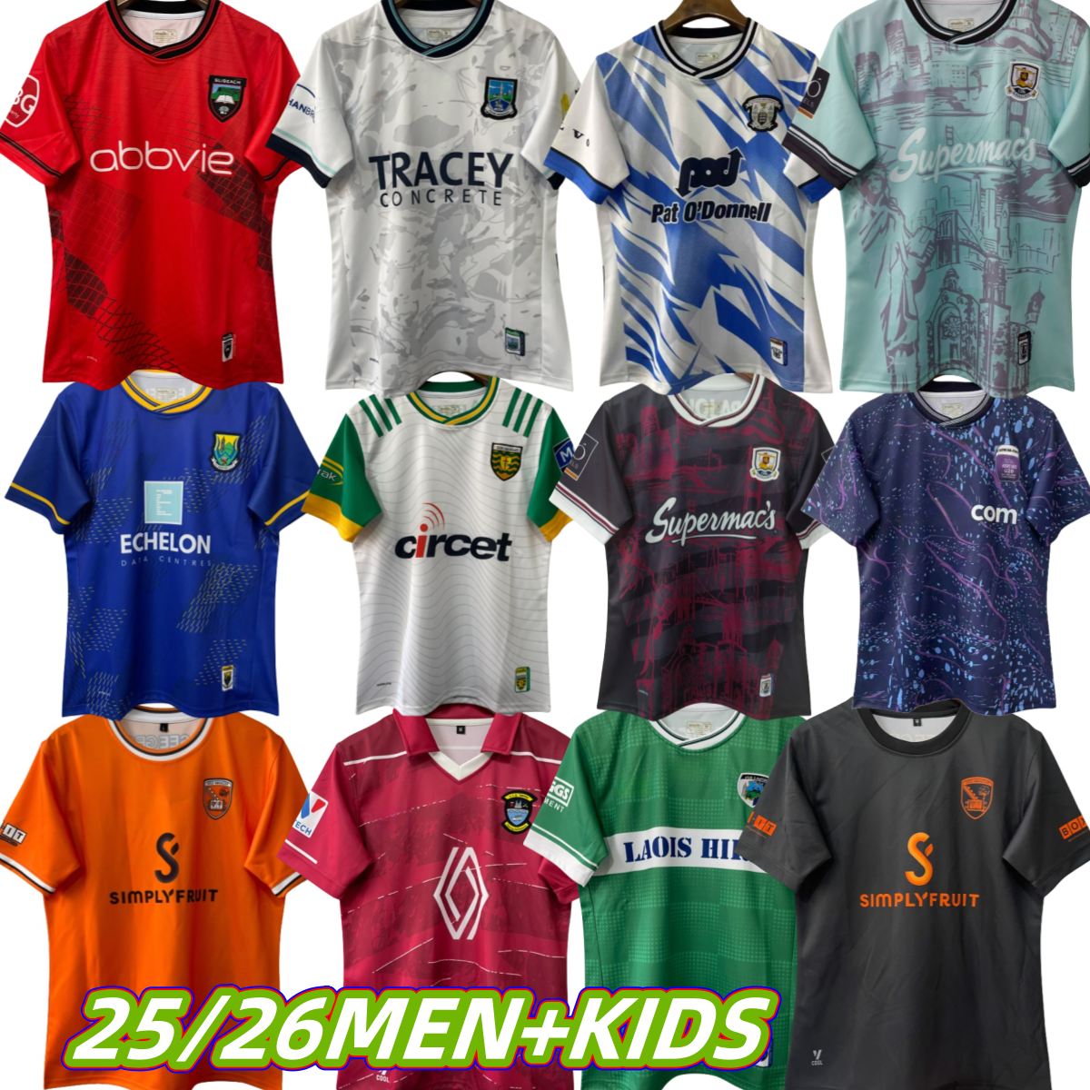 GAA KERRY 25 26 TYRONE MAYO JERSEYS CORK MEATH GALWAY Dublin Ath Cliath GAILLIMH TIPPERARY CIOBRAIO ARANN gaelic Rugby SHIRTS