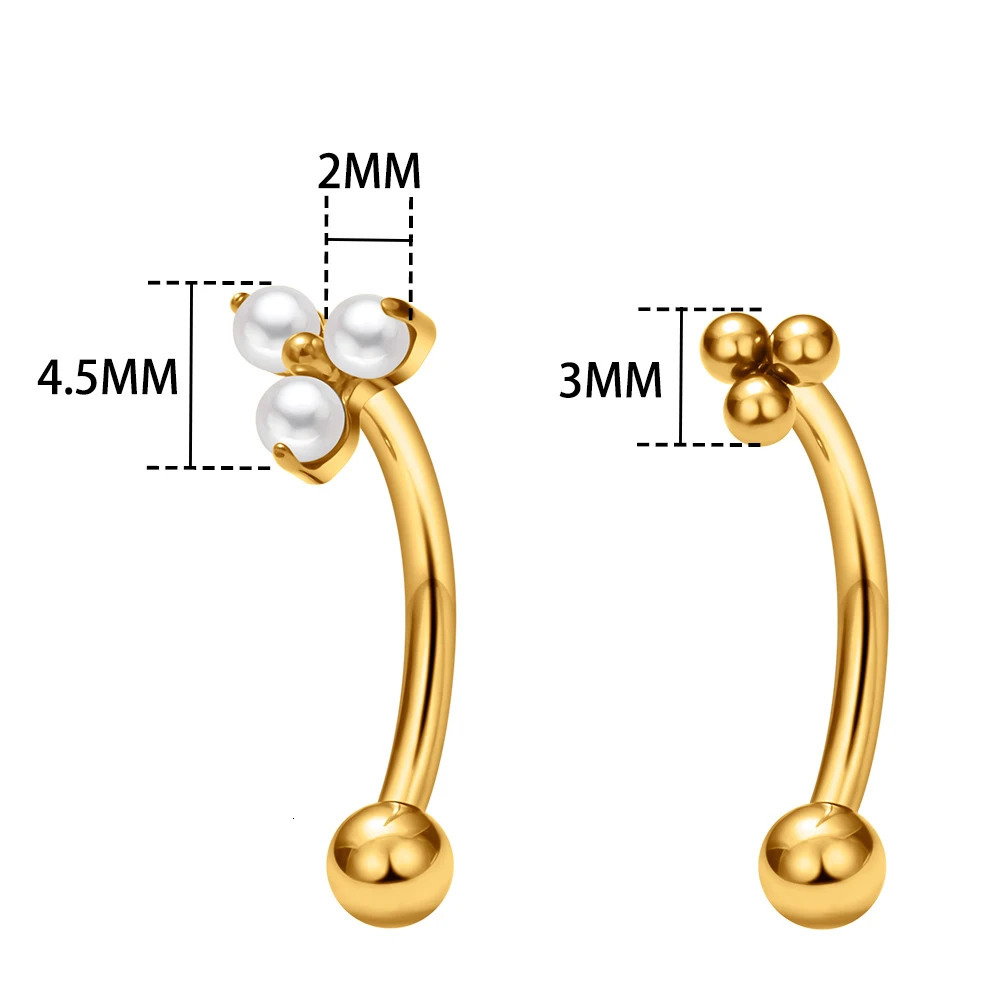 G23 ASTM36 Piercings Eyebrow Internal thread Body Jewelry For Women zircon Earring 250613