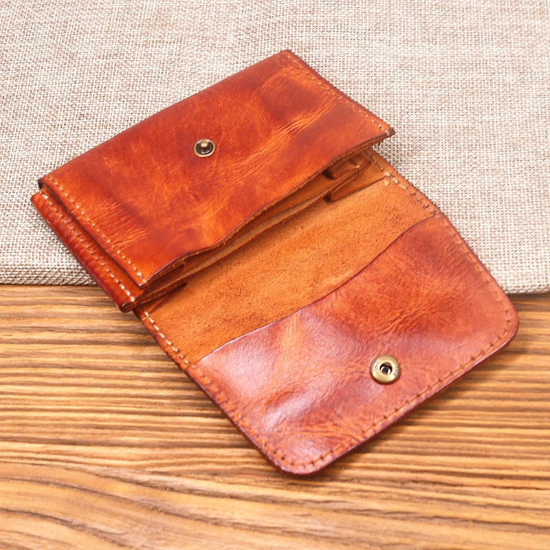 100% Genuine Leather Wallet For Men Male Vintage Cowhide Short Small Mens Purse Card Holder Case Money Bag Man With Coin Pocket 250623