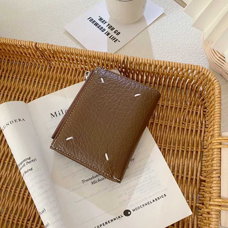 Ladies simple elegant and atmospheric small wallet ladies high-end short wallet coin wallet solid color zipper handheld XJ250624