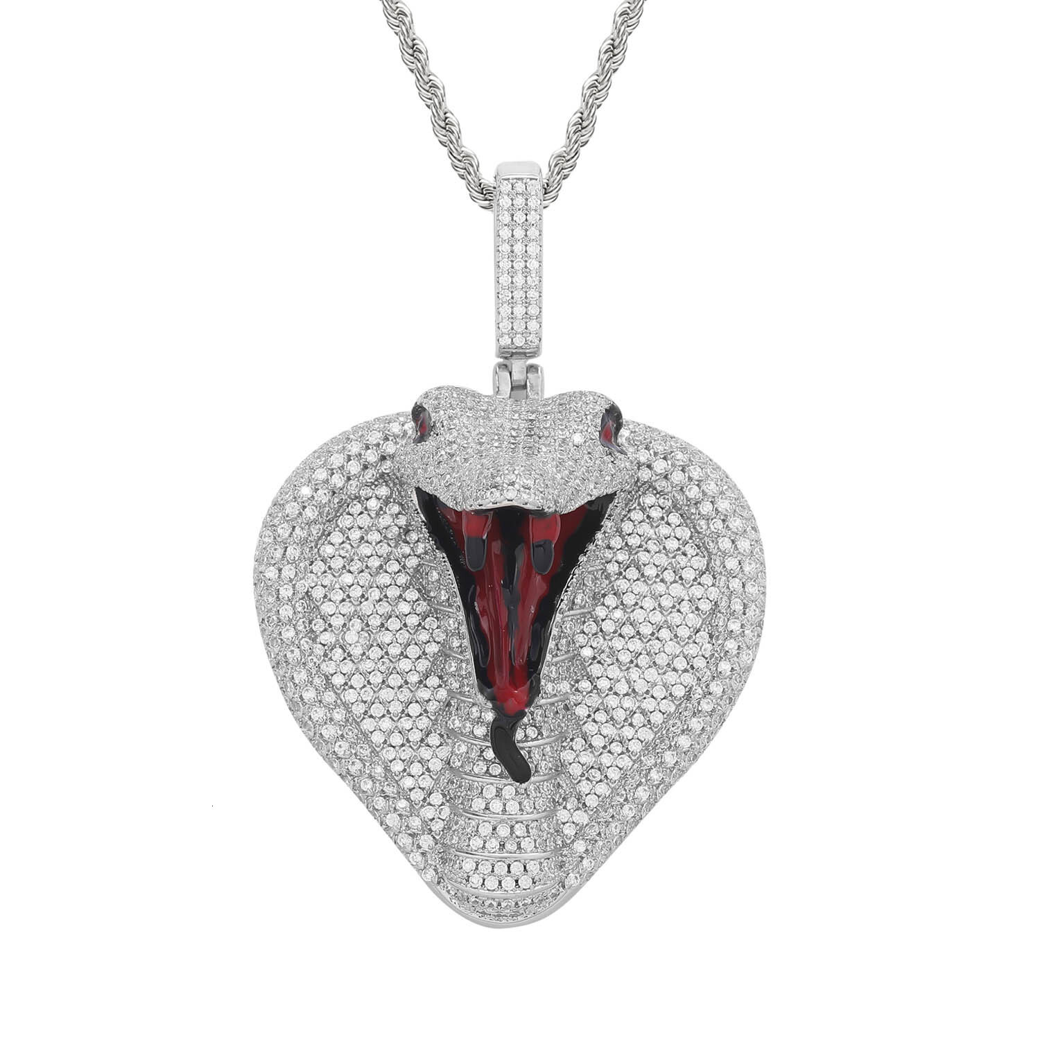 Luxury Moissanite Cartoon Cobra Iced Out Bling Hip Hop Men's Trendy Swag Pendant Accessory Pass the diamond tester