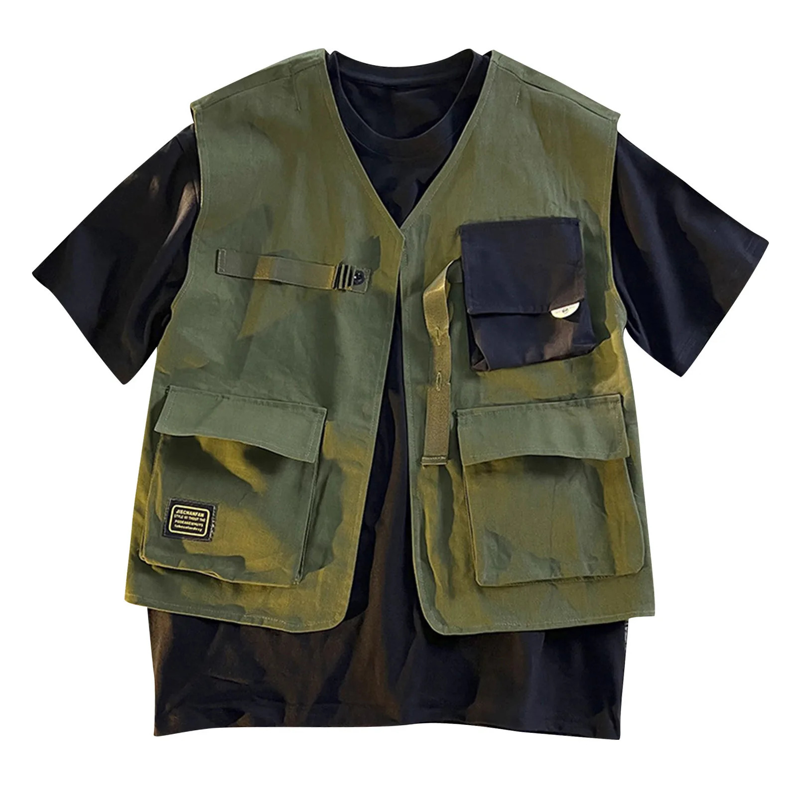 MenS Cargo Vest Casual Coats Multi Pocket Outdoor Fashion Coat Soild Sleeveless Waistcoat For Male Comfy Work Wear Ropa Hombre 250617