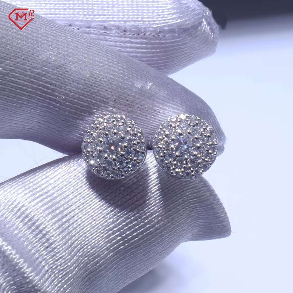 4mm Moissanite Earrings Iced Out Fireball 925 Silver GRA Certificate Screw Back Studs Moissanite Earrings