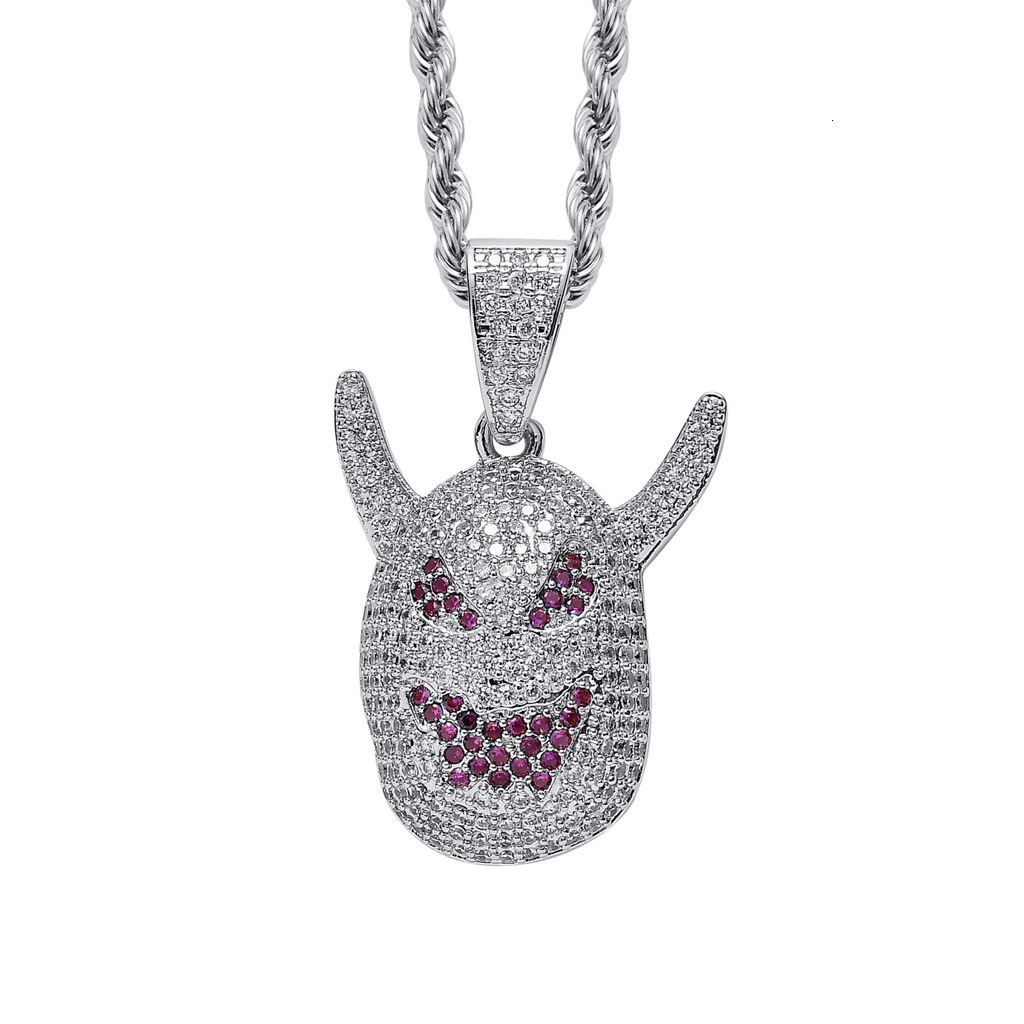 Luxury Moissanite Jewelry Monster Pendant Long Horn Demon Pendant Iced Out Hip Hop Unique Trendy Accessory Pass the diamond tester