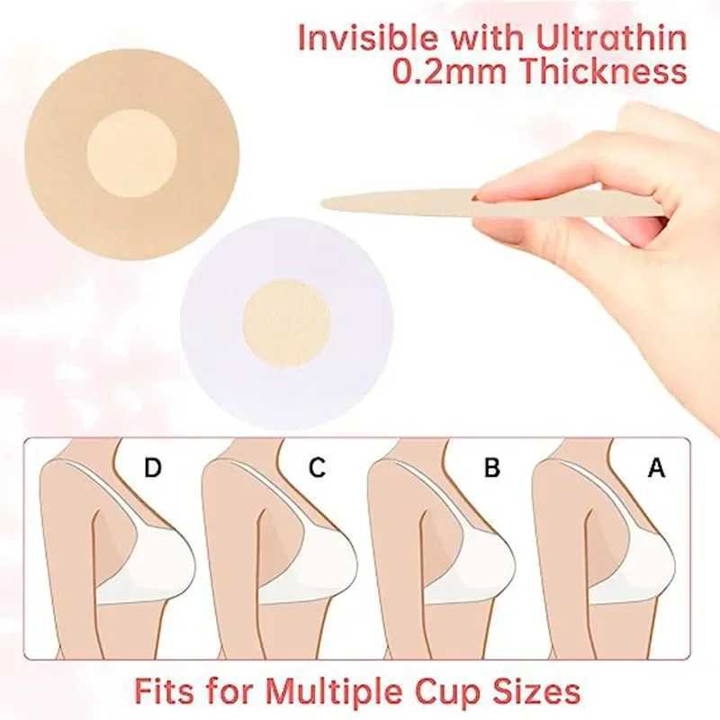 100Pcs Nipple Sticker Disposable Invisible Chest Sticker Non-woven Bra Breast Patch Bra-less Pasties Pad Nipple Cover Stickers W250624