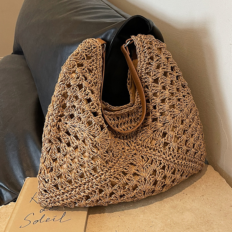 Free Shipping Casual Straw Multi-Color Knitted Tote Bag and Handbags Women Shoulder Bags Straw Woven Side Bag for Ladies Woman Handbag Beach Bag5