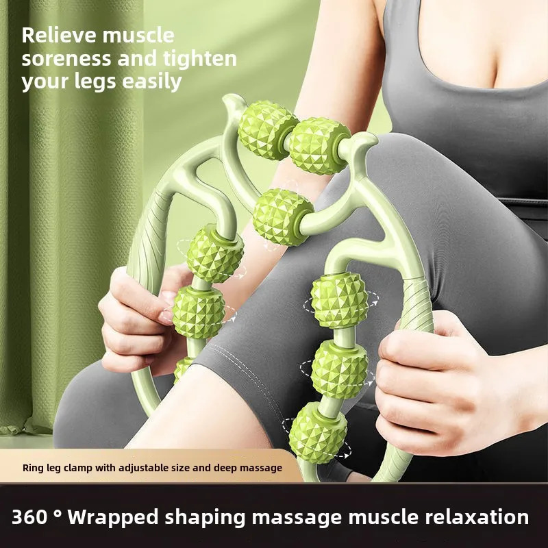 Circular Yoga Legs Roller clamp Fitness Massage 9 Rollers Leg Arm Massager Muscle Relaxation Portable Fitness Equipment 250619