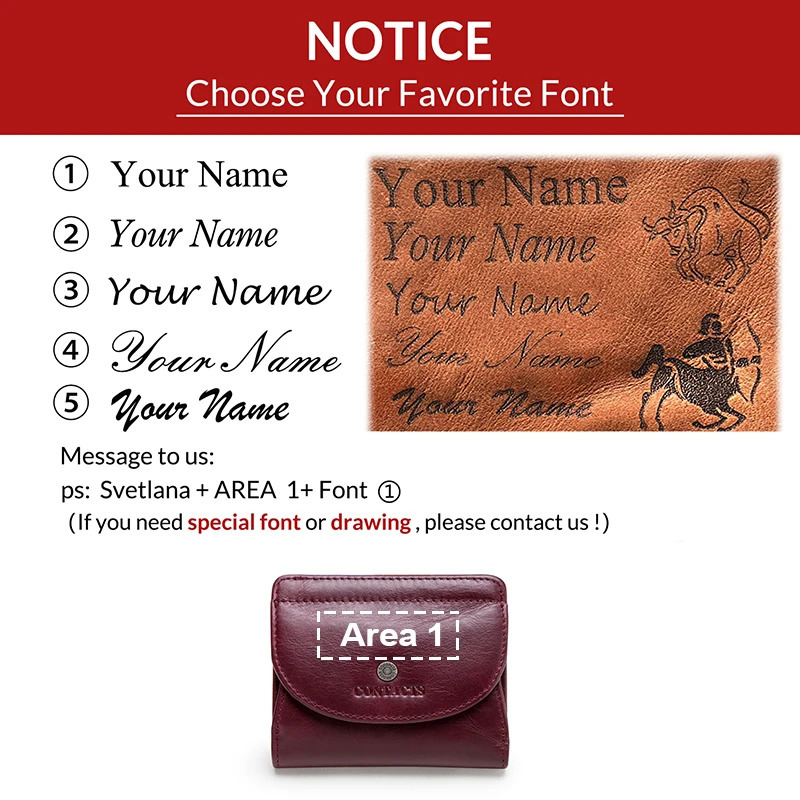 Contacts Name Engraving Fashion Mini Wallet Genuine Leather Coin Purse Women Short Wallets Small Money Bag for Ladies Unisex 250623