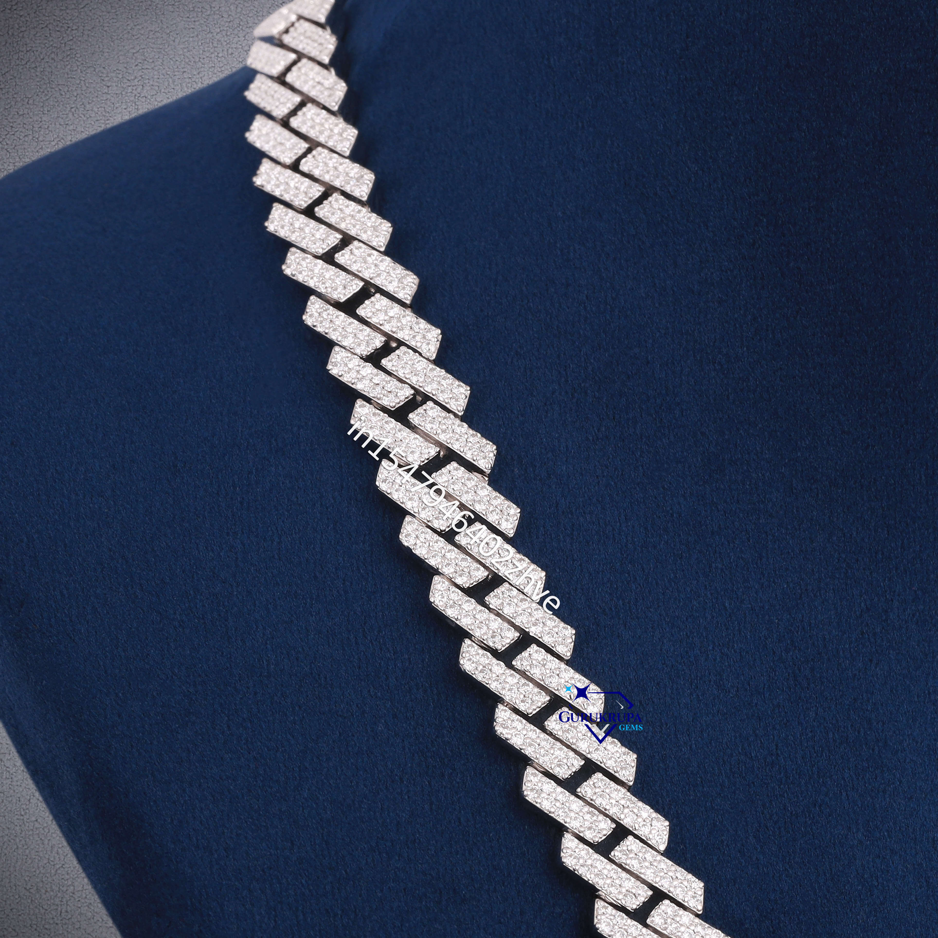 Exclusive Mens Designer Chain in 925 Sterling Silver Moissanite Diamond Vvs Clarity Ideal for Both Party Wear and Daily Flair