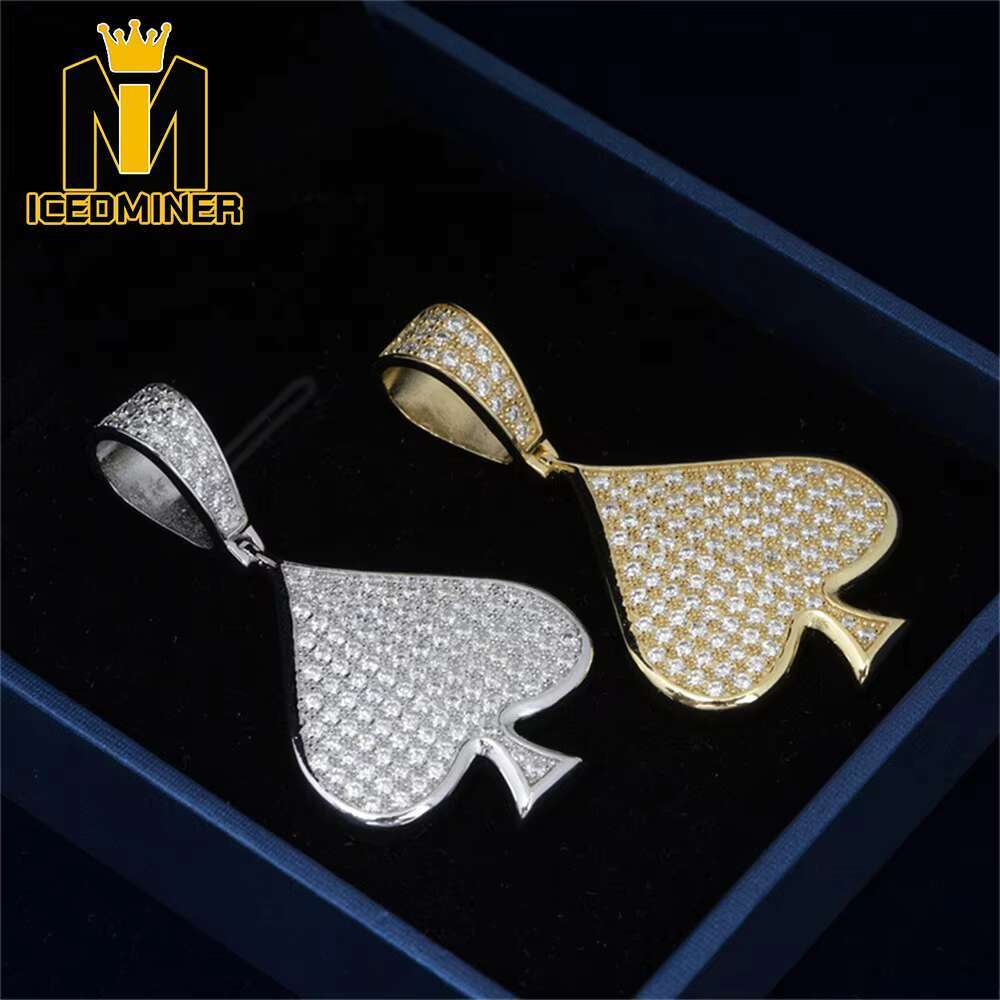 Heart VVS Moissanite S925 Pendant Iced Out Necklaces for Men Pass Diamonds Tester Moissanite Heart Pendant Necklaces With GRA