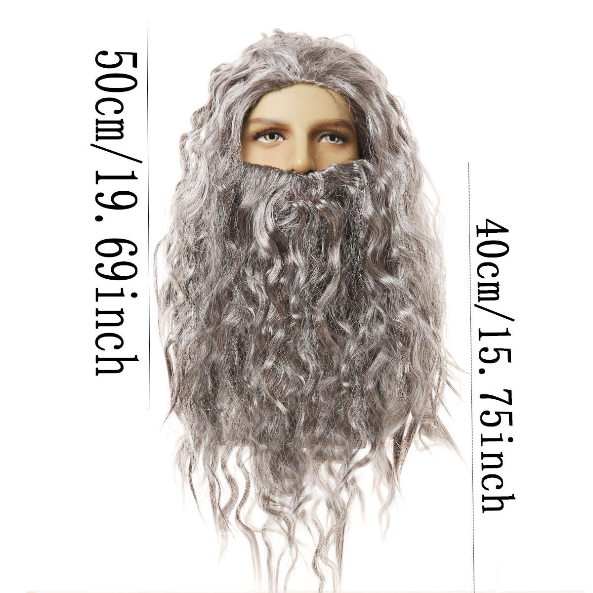 Jesus beard and wig set, wizard wavy and long straight Easter and Halloween cosplay photo props, LARP party comedy supplies, stage show accessories dr