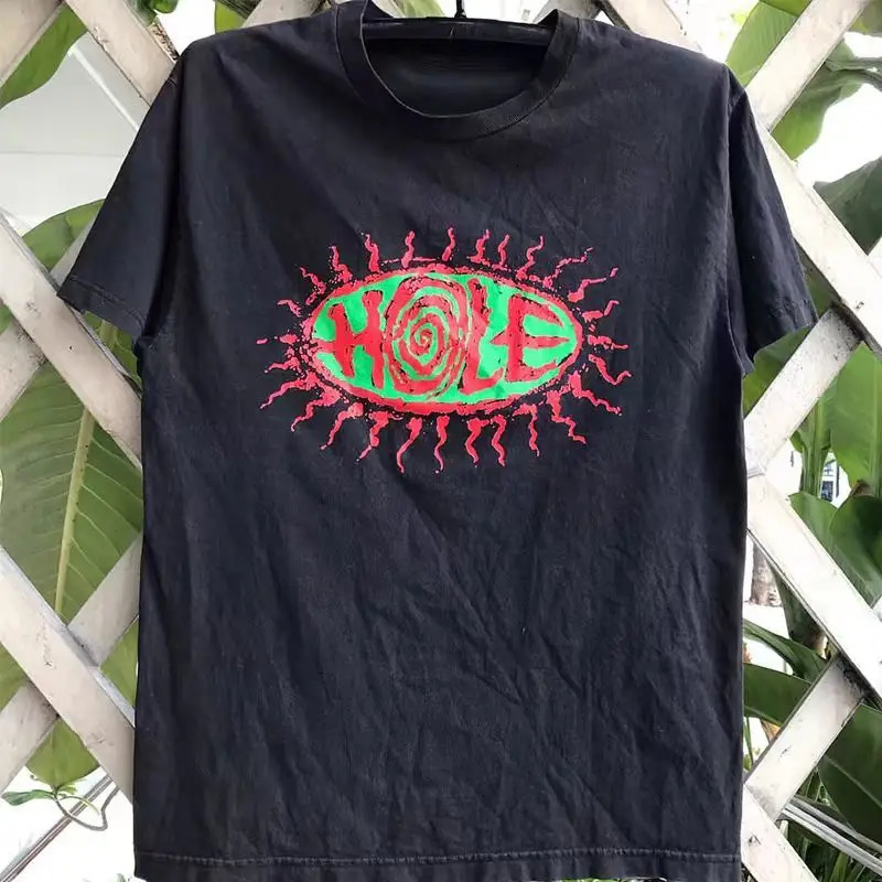 HOLE Rock Band Cityboy High Street Cec Simple Short-sleeved Mens and Womens American Retro Cotton Hip-hop T-shirt Summer 250614