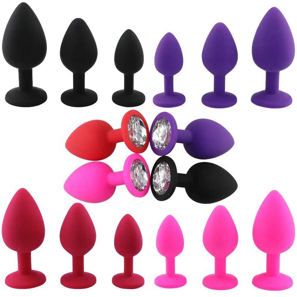 3 Size Silicone Butt Plug Anal Plug Unisex Sex Stopper Adult Toys for Men/Women Anal Trainer Prostate Massager Dildo for Couples W250624