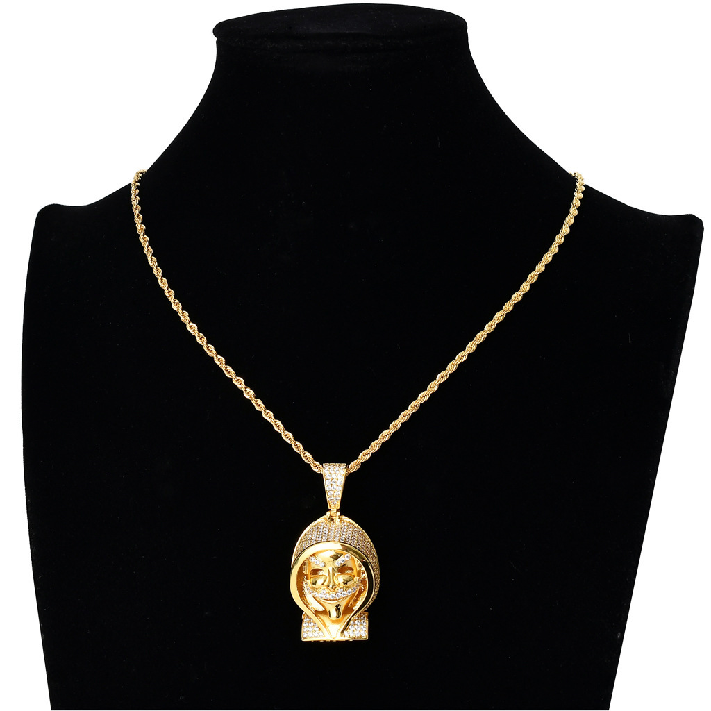 Luxury Moissanite Jewelry Punk Grim Reaper Pendant Trendy Brand Hip Hop Necklace Iced Out Cloak Skull Pendant Pass the diamond tester