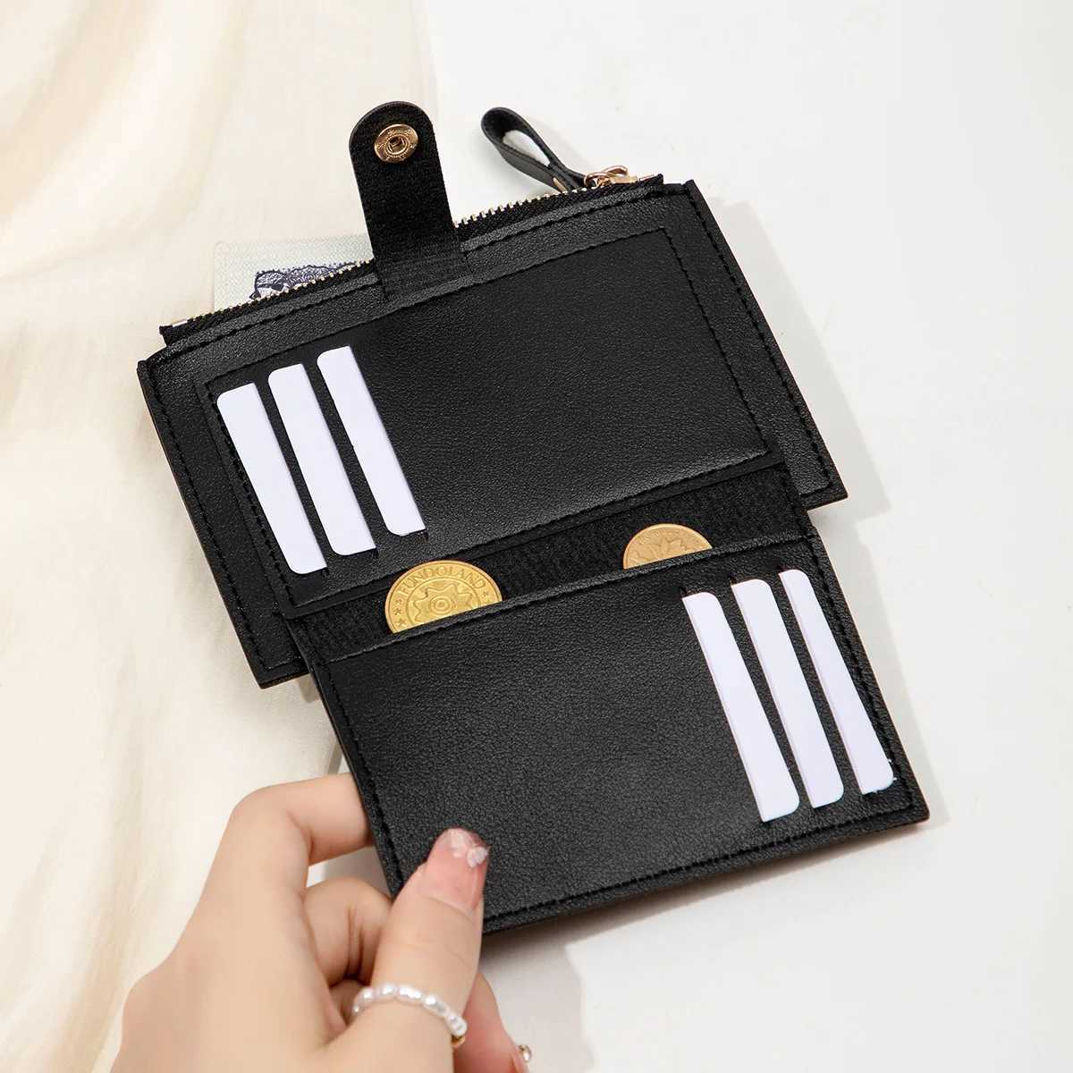 Minimalist and reliable womens short card bag ultra-thin mini PU leather zero wallet womens holder wallet XJ250624