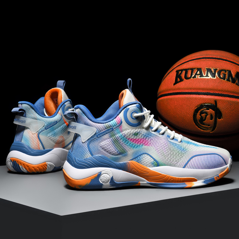 8877-Men's High Top Basketball Shoes Chinese Breathable Anti-slip Outdoor Sneakers Fitness Running Training Sneakers