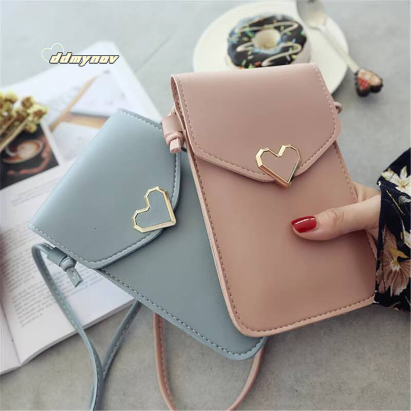 Transparent Touch Screen Cell Phone Purse Smartphone Wallet Shoulder Strap Handbag PU Leather Casual Crossbody Bags Women ddmynov