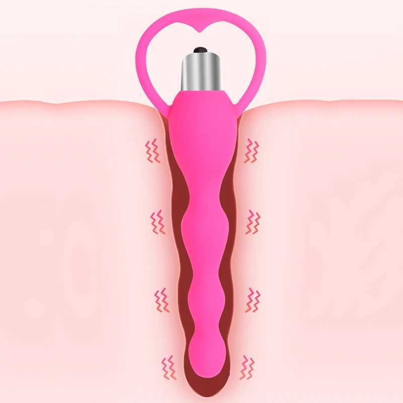 Vibrating Anal Plug Prostate Massage Soft Anal Beads Butt Plug Vibrators Sex Toys For Couples Butt Plug Silicone Adult Products W250624