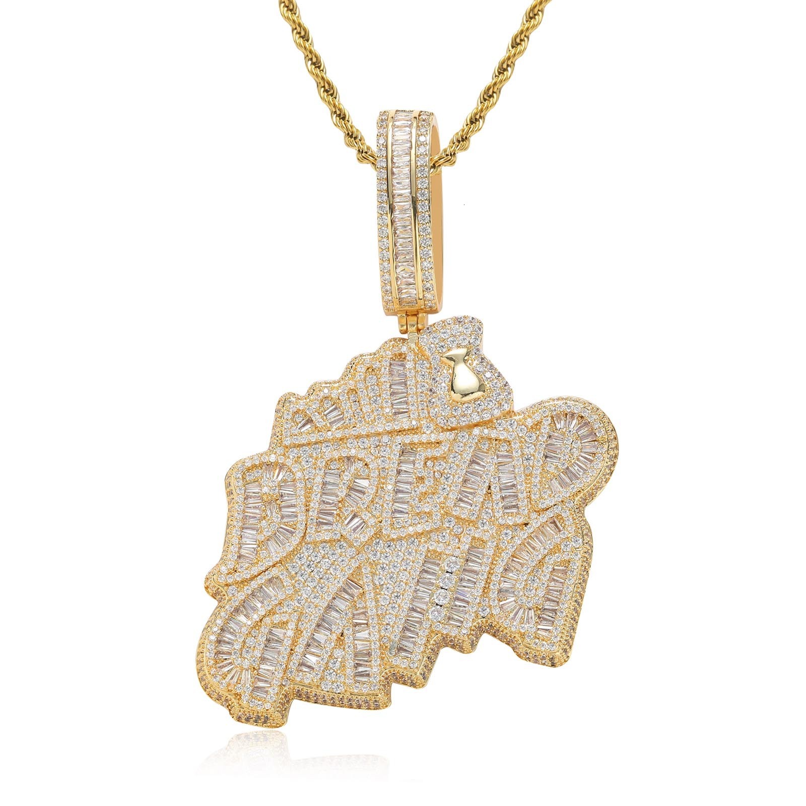 New Style Personalized Hip Hop Full - Diamond Pendant Alphabet Pendant Personalized Men's Hip Hop Moissanite Necklace Pass the diamond tester