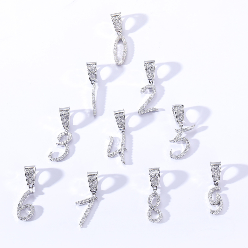 New Custom Hip Hop Number Letter Pendant Necklace Iced Out Simple Luxury Moissanite Jewelry Pass the diamond tester