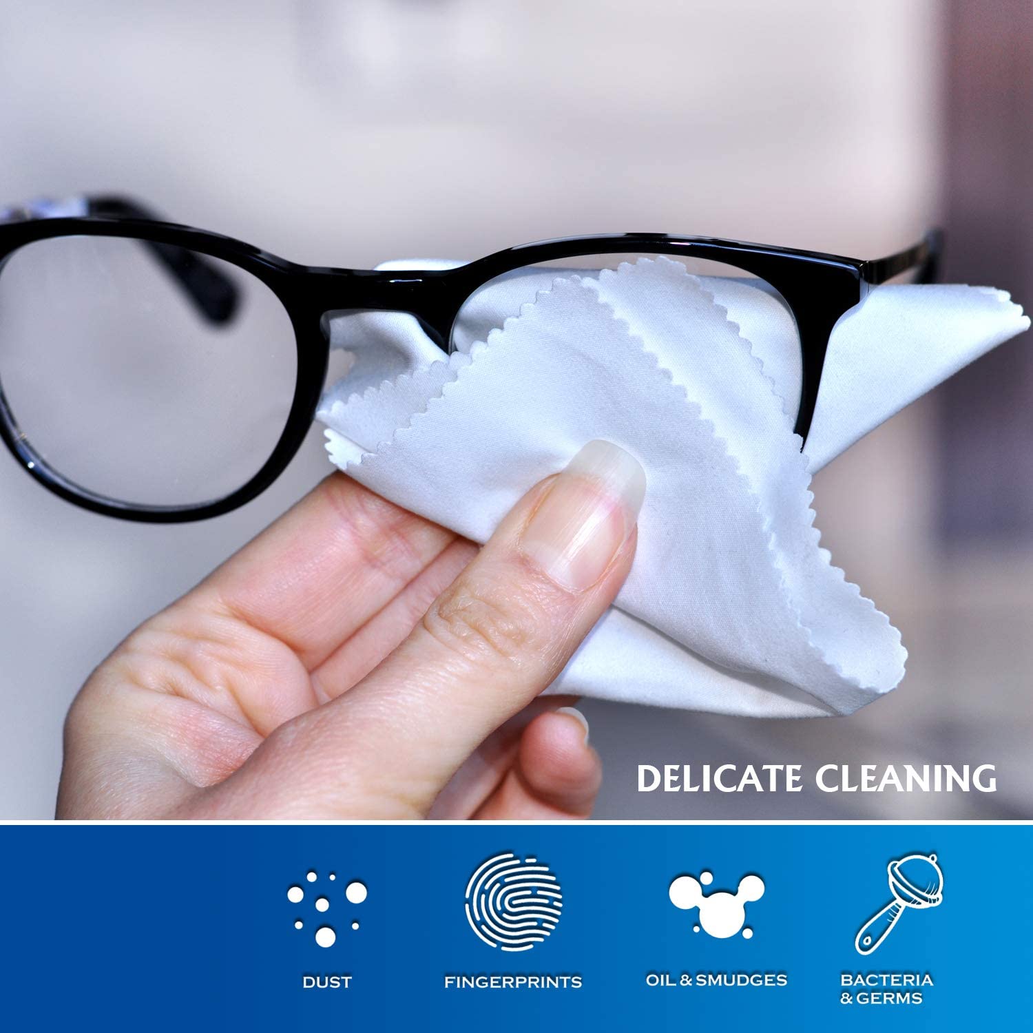 Custom Logo Printed Microfiber Cleaning Cloth for Eyeglasses High-Tech Electronic Screen Cleaner China Eyeglass Care Product