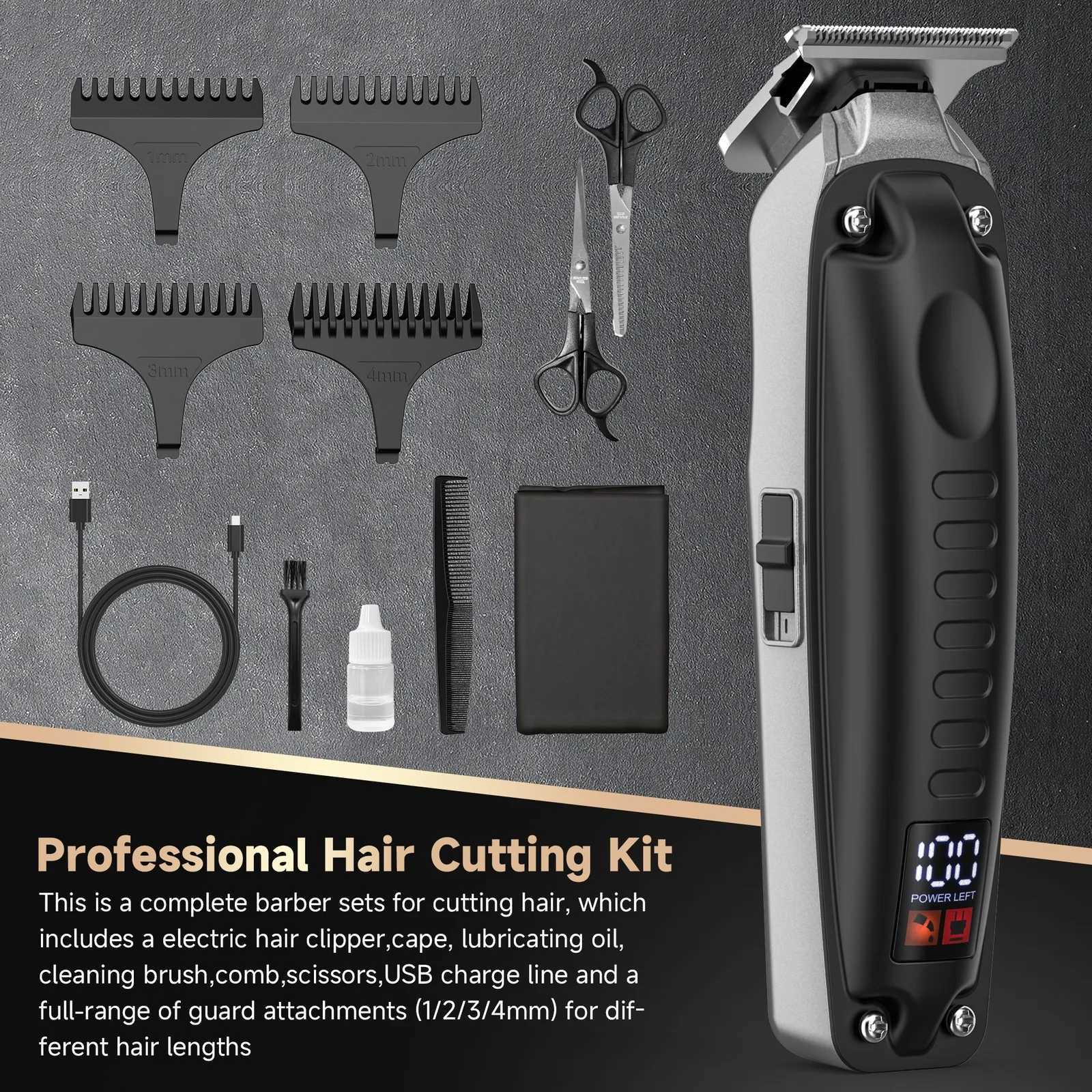 Sejoy Hair Clippers Men Kids Children Hair Trimmer Professional Cordless Barber Clippers Hair Cutting Kits with LED DisplayXJ250624