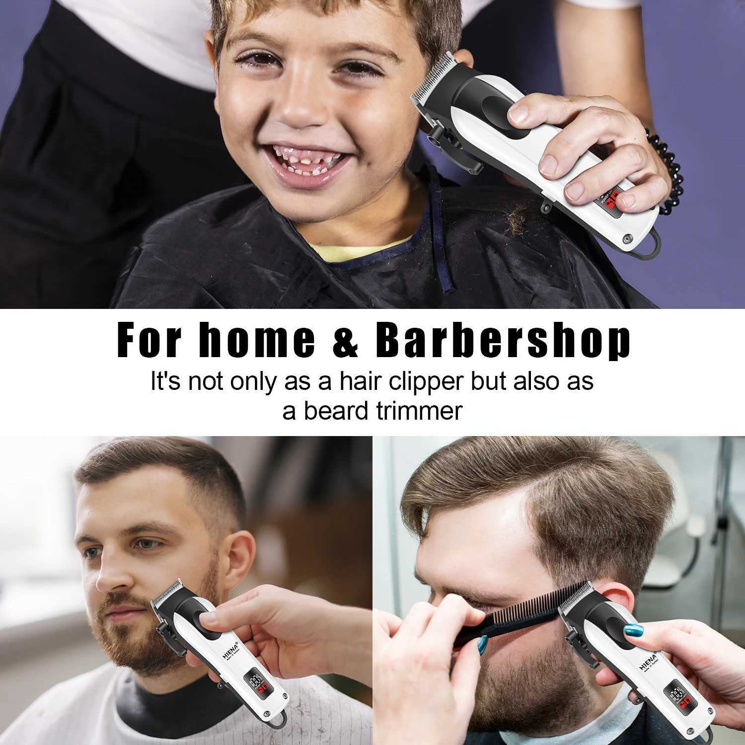 HIENA Professional Hair Clipper Hair cutting machine Rechargeable Hair Clippers Blade Cordless Electric Hair Trimmer Men Barber XJ250624