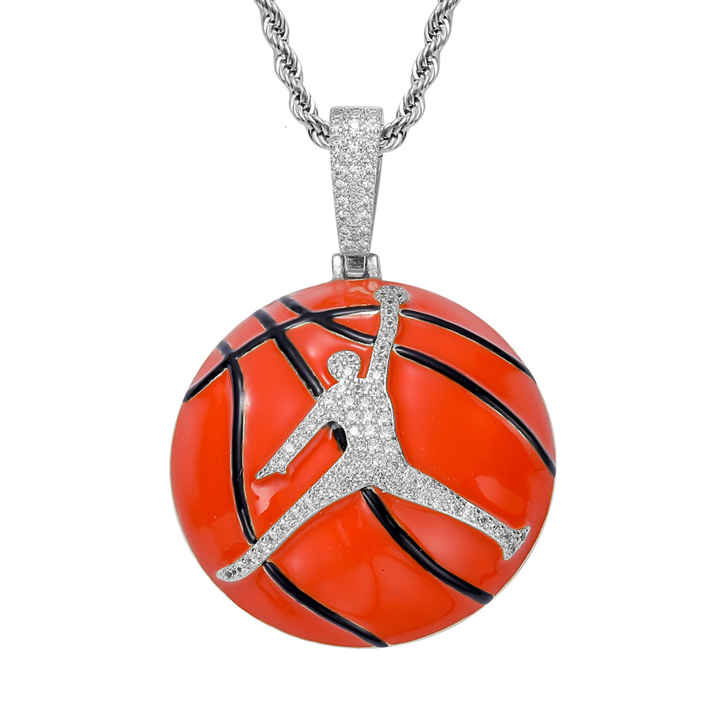 New Hip Hop Basketball Pendant Iced Out Diamond Streetwear Moissanite Unisex Hip Hop Jewelry Pass the diamond tester