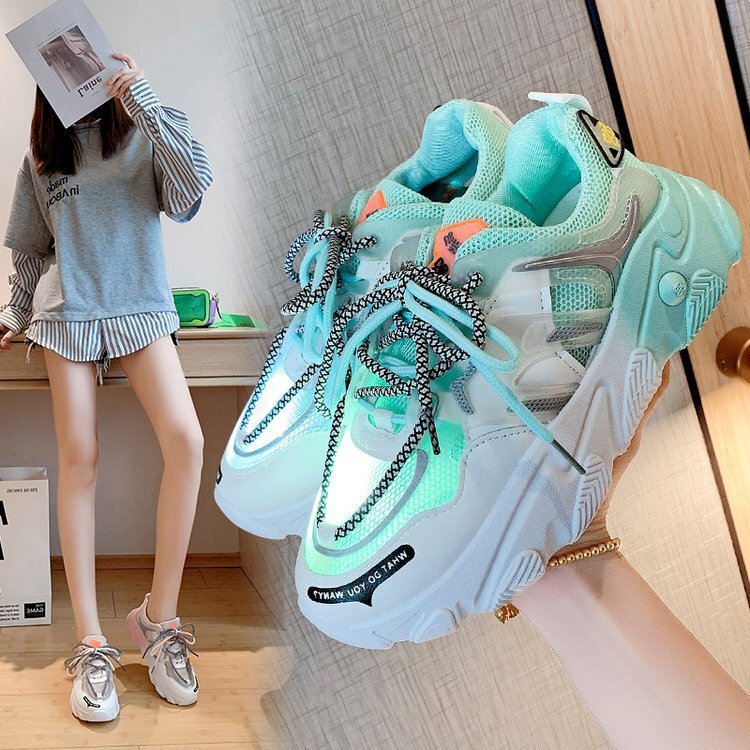 Designer casual shoes Trendy Dad for Women Ins Style 2025 New Summer Fashion Korean Version Slimming Breathable Mesh Sports Casual Shoes