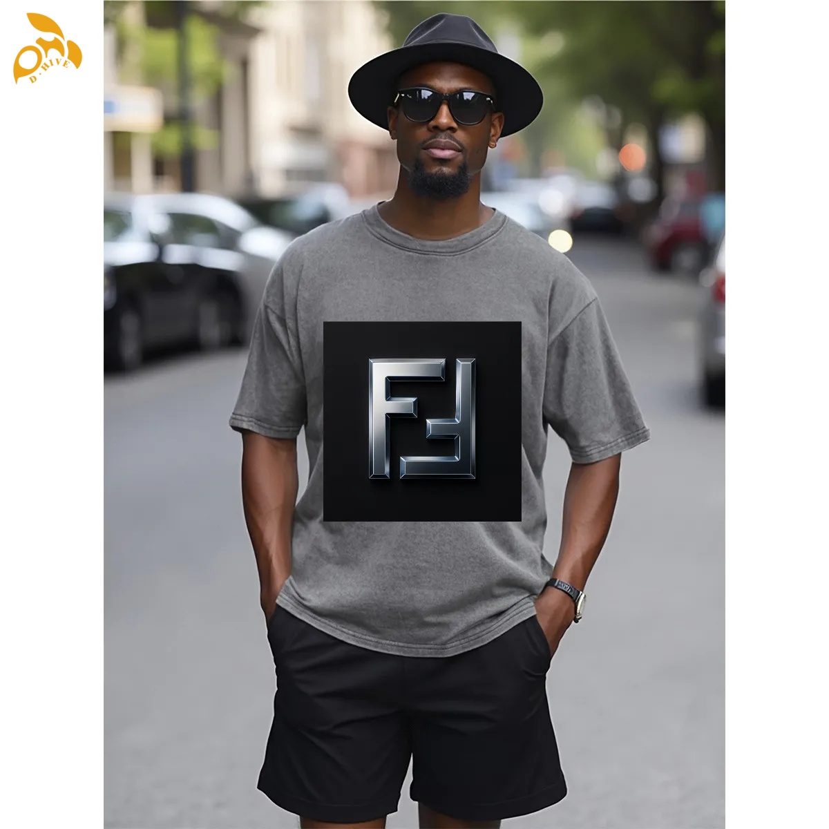 free shipping of customized Wear-resistant American General Motors heavyweight T-shirt 230GSM front DTF with exquisite patterns from US