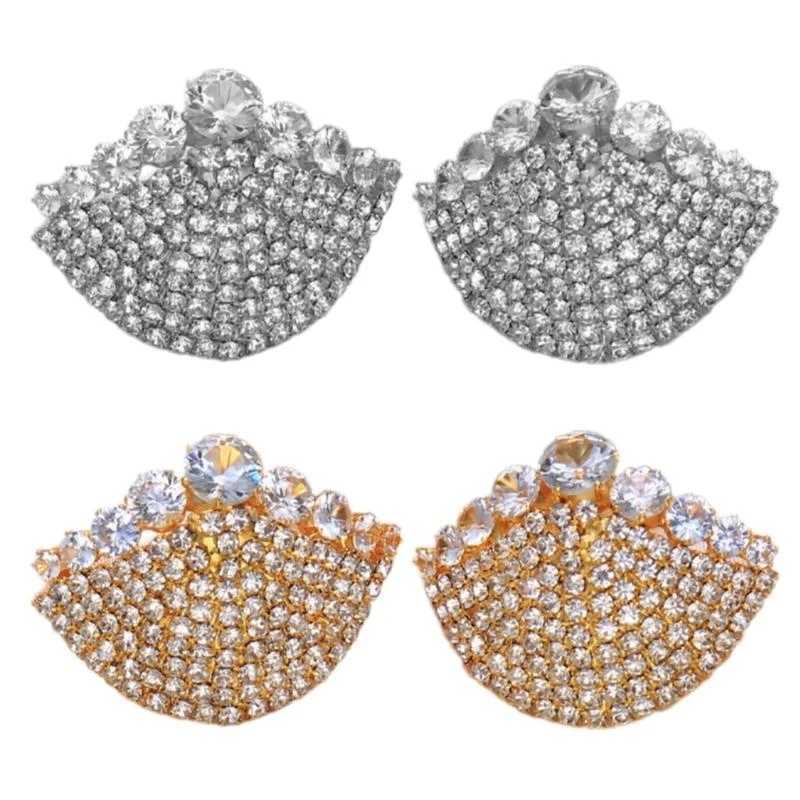 X4YC Fashionable Womens Alloy Crystal Shell Nipple Covers Pasties with Glittering Rhinestones Raves Party Chest Stickers Bra W250624