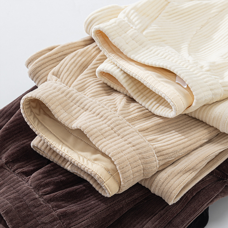 New Style Sweatpants Women's Mid-Waist Wide-Leg High-End Corduroy Casual Long Draped Straight-Leg Pants