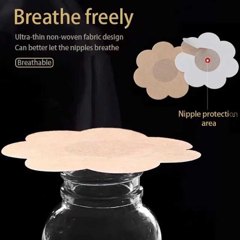 100Pcs Nipple Sticker Disposable Invisible Chest Sticker Non-woven Bra Breast Patch Bra-less Pasties Pad Nipple Cover Stickers W250624