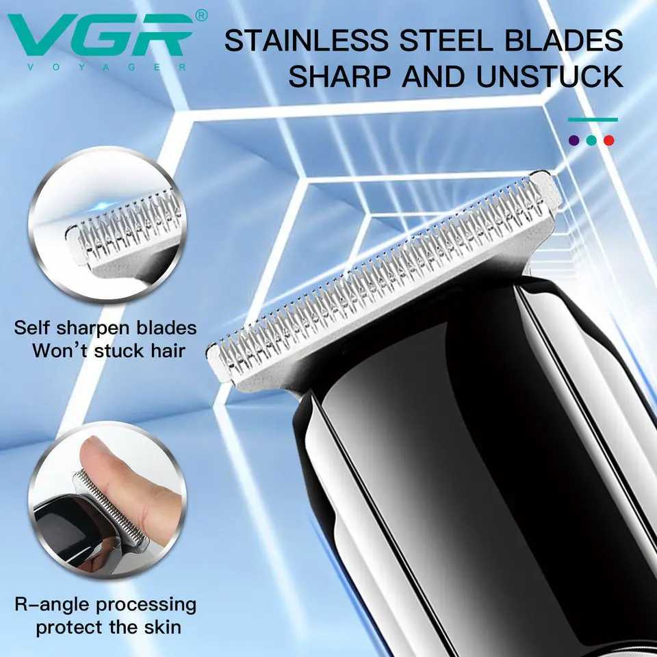 Original VGR Professional Electric Hair Trimmer Cordless Beard Hair Clipper for Men Hair Cutter Machine Rechargeable KitXJ250624