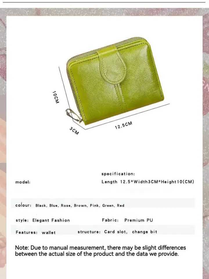 Fi Womens Wallets Leather Short Bifold Woman Card Holder Purse Cute Pink Girls Wallet Ladies Zipper Coin Pouch Key BagXJ250624