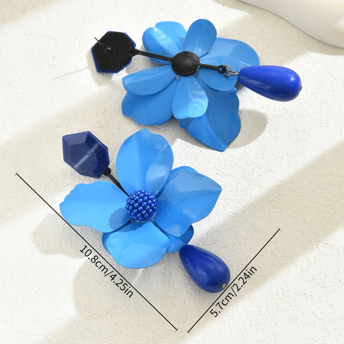 Unique Style Women's Flower Fashion Floral Resin Design Hip Hop Stud Earrings Ear Jewelry