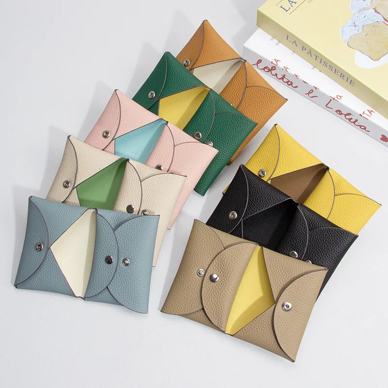 Genuine Leather Wallet Card Wallet Woman Fashion Credit Card Holder Business Pillow Coin Purse Casual Coin Case 250623