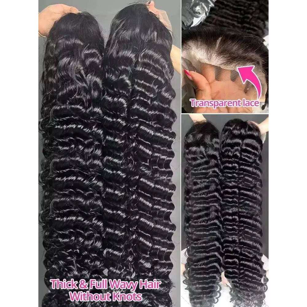 Lakeisha 220 Density Curly Human Wigs 30 40 Inch Loose Deep Wave 13x6 HD Lace Frontal Wig Preplucked Raw Remy Indian Hair