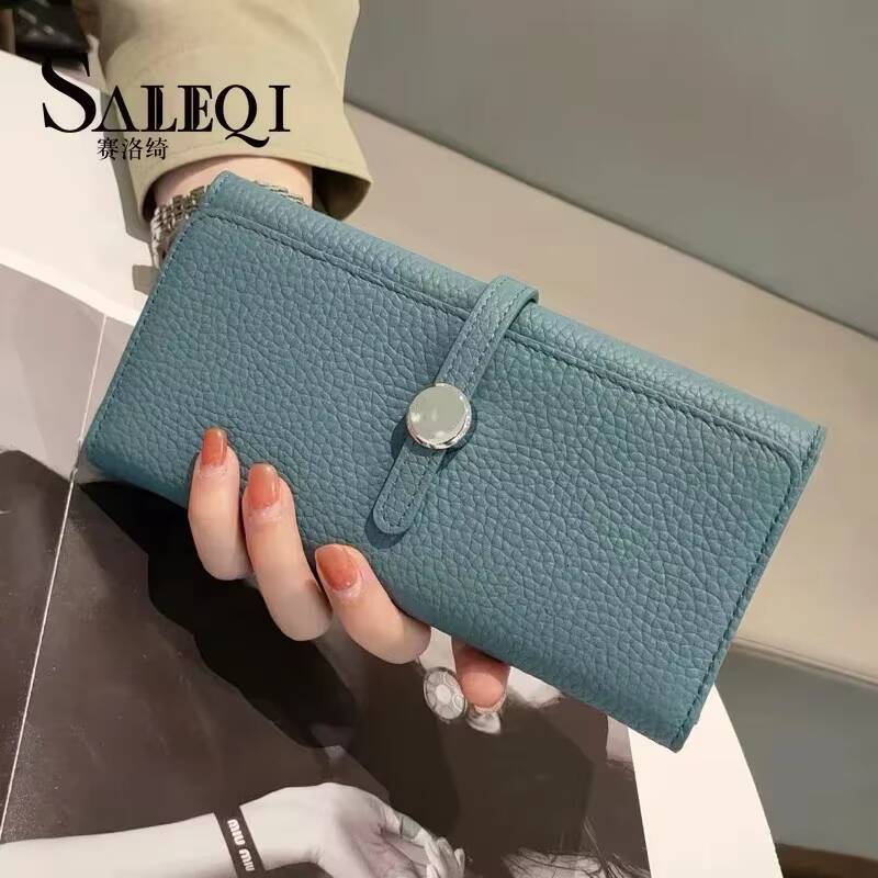 Genuine Leather Wallet Women Long Clutch Fashion Luxury Brand Ladies Purses Card Holder Zipper Coin Pocket High Quality Billfold ddmynov