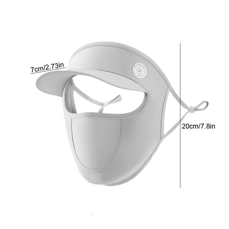 Summer Full Face Mask with Brim Sun Protection Breathable Women Face Mask Outdoor Travel Ice Sense Elastic Beach Facekini 250624