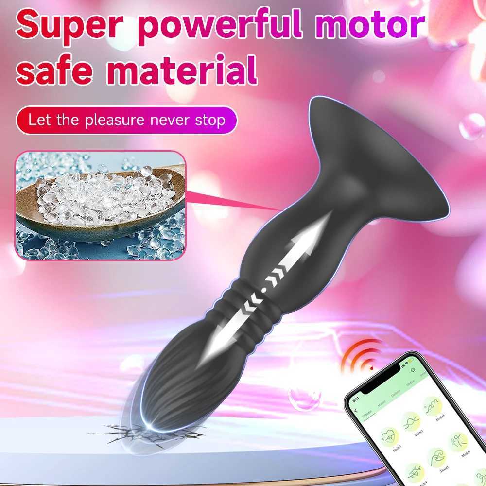 Remote Control Anal Plug Vibrator with Strong Suction Cup G-Spot Dildo Thrusting Male Prostate Massage Butt Plug Sex Toys for Couples W250624