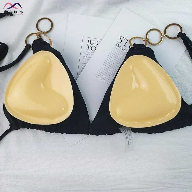 Double Sided Push Up Bra Inserts Women Summer Swimsuit Bikini Thicken Removeable Silicone Self-adhesive Cup Enhancer Chest Pad W250624