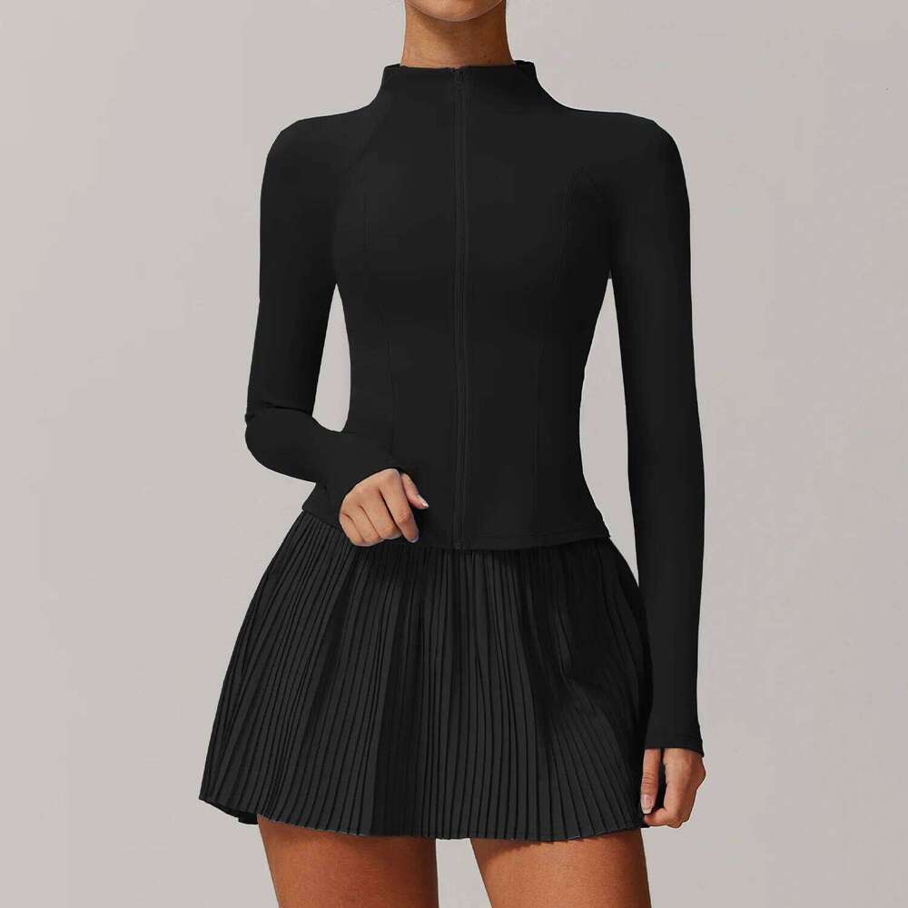 Tight Fitting Imming Zipper Sports Top Women Long Sleeve Fiess Coat Running Clothing Workout Tights Gym Tops Yoga Shirts